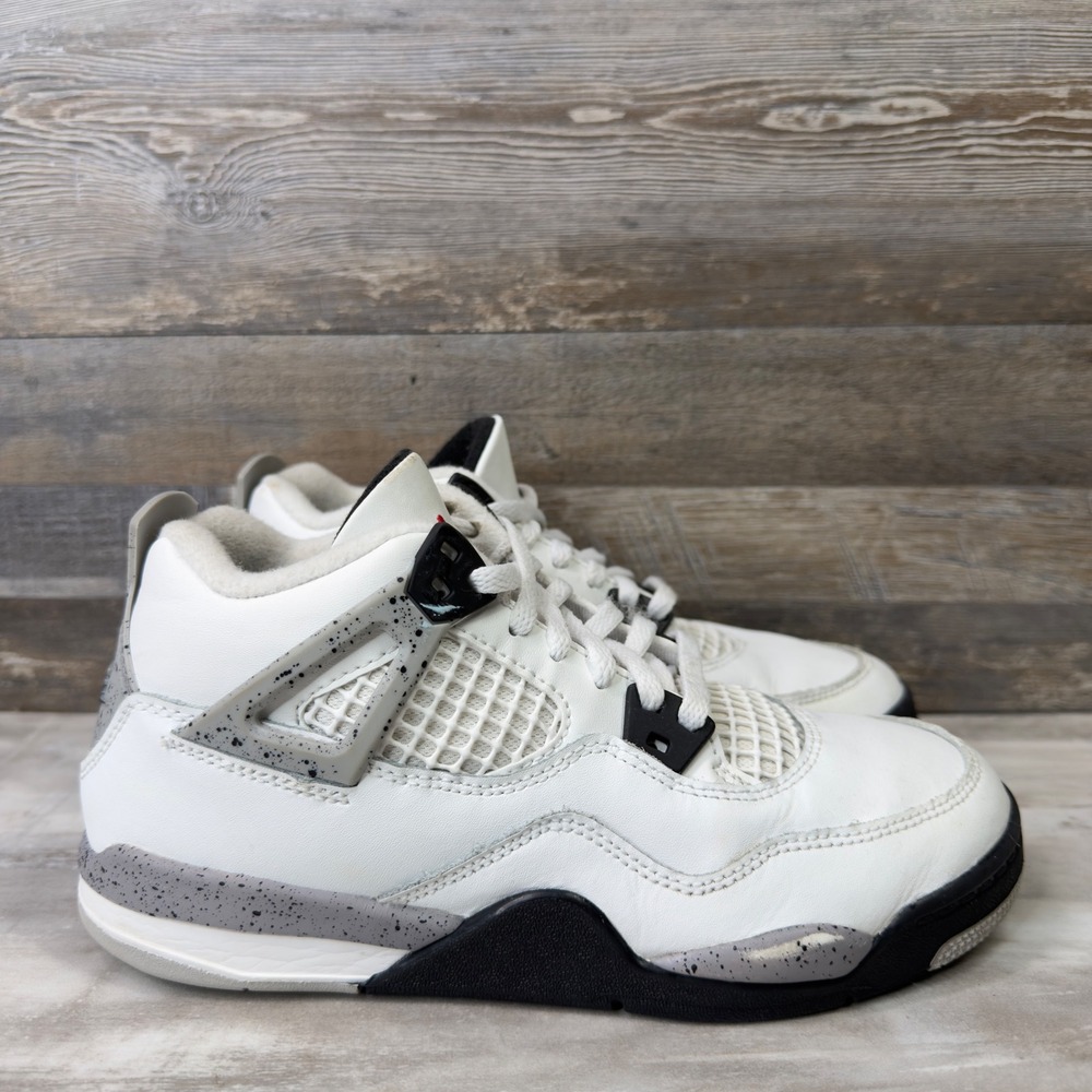 Nike Air Jordan 4 Retro OG Kids Size 3Y Basketball Sneakers White Cement